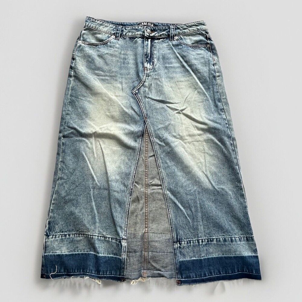 I.AM.GIA Denim Midi Skirt Blue Women's L jeans Western Festival Concert I AM GIA